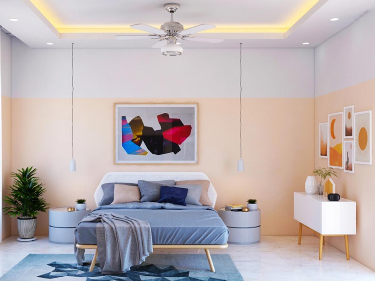 Minimal Dual Toned Bedroom Colours