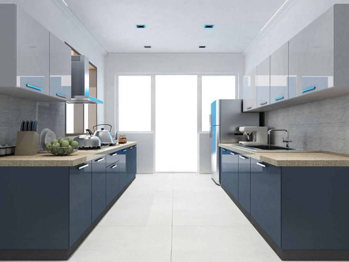 Imperial Grey Parallel Shaped Modular Kitchen